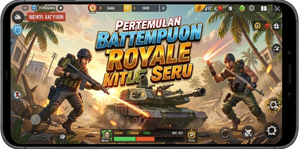 Tangkapan layar utama dari gameplay Battle Royale yang mendebarkan di 3446.