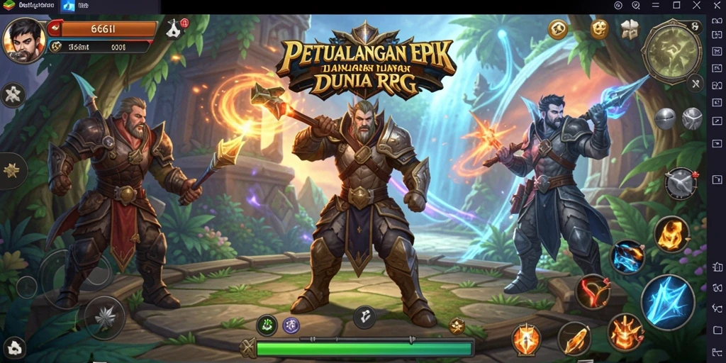 Screenshot menampilkan aksi pertarungan epik dalam game RPG 666I.