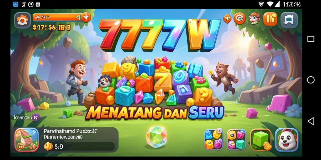 Gameplay menarik dalam 7777W yang memperlihatkan puzzle menantang.