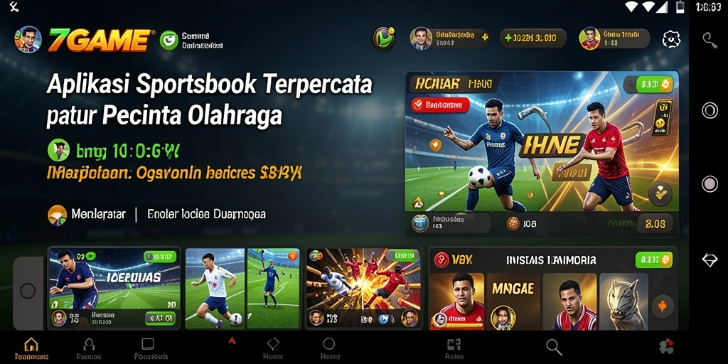 Screenshot utama 7GAME menampilkan keseruan gameplay taruhan olahraga.