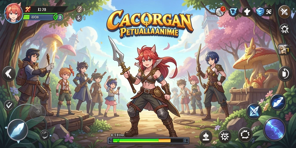 Tampilan gameplay menarik dari CACOR78 dengan karakter anime yang cerah.