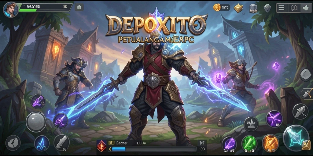Screenshot DEPOXITO menampilkan aksi pertarungan epik dalam permainan ARPG.