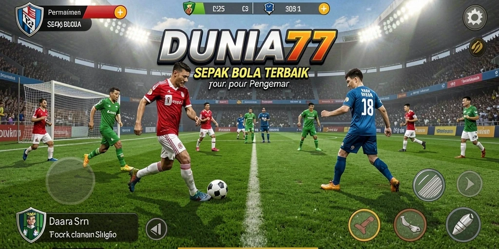 Gameplay menarik dalam DUNIA77 yang menampilkan aksi sepak bola yang seru.