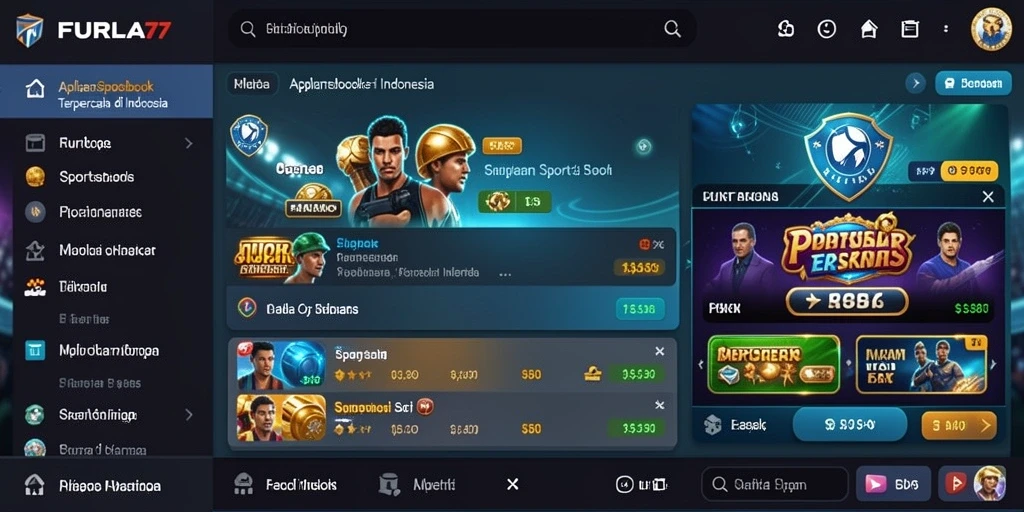 Tampilan gameplay nyata FURLA77 di aplikasi Sportsbook.