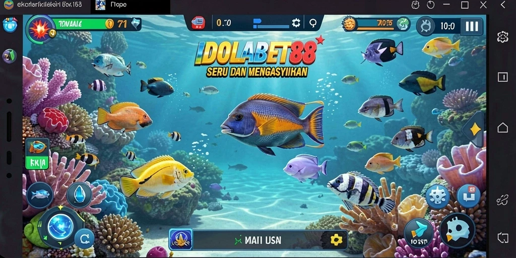 Tampilan gameplay seru di IDOLABET88 saat menangkap ikan.