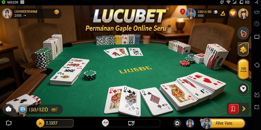 Tampilan gameplay seru dalam permainan Gaple LUCUBET.