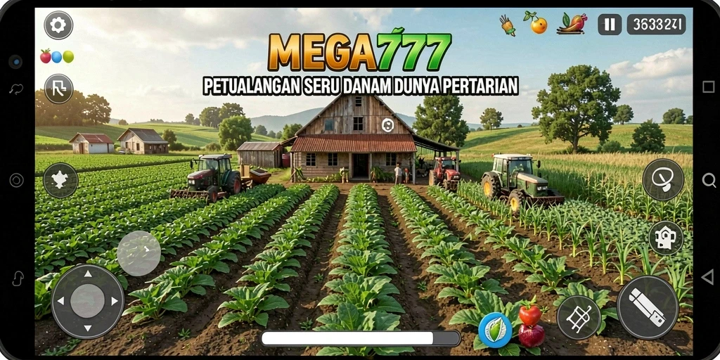 Tampilan gameplay MEGA777 yang menarik dalam bertani dan mengelola pertanian.
