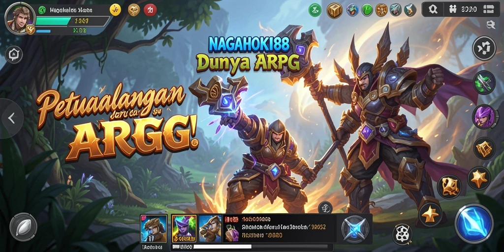 Screenshot menampilkan aksi seru dalam permainan ARPG NAGAHOKI88.