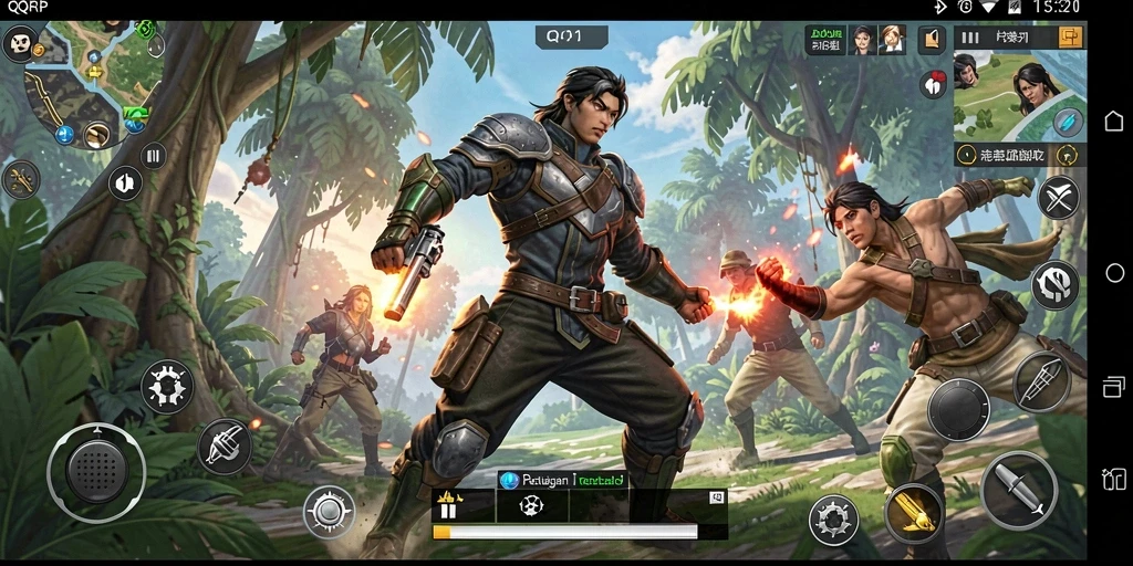 Screenshot menunjukkan aksi mendebarkan dari game QQRP.