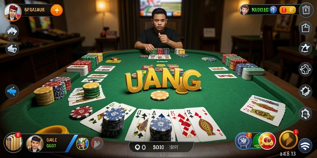 Tampilan gameplay Gaple yang menarik dan seru di UANG.