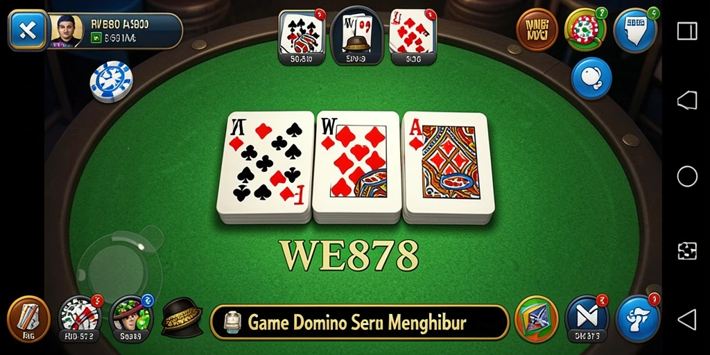 Screenshot gameplay WE878 menampilkan serunya bermain Domino.
